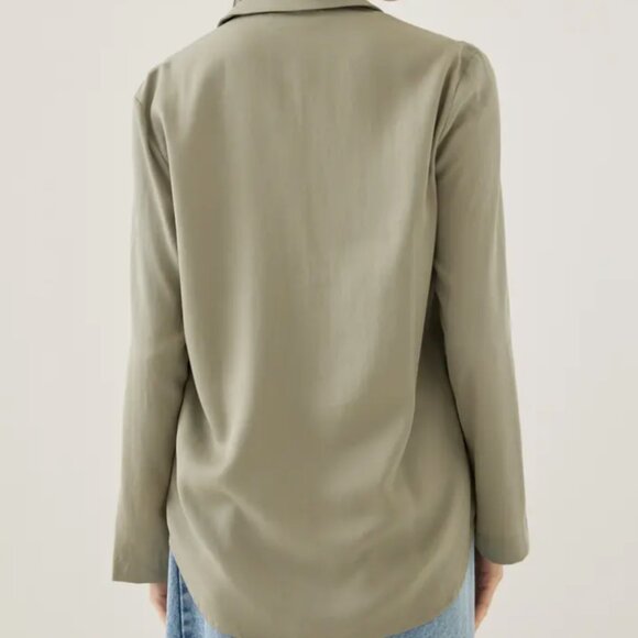 Love Bonito Kaiden Tailored Relaxed Flare Sleeve Shirt - Dusty Green - Picture 5 of 7